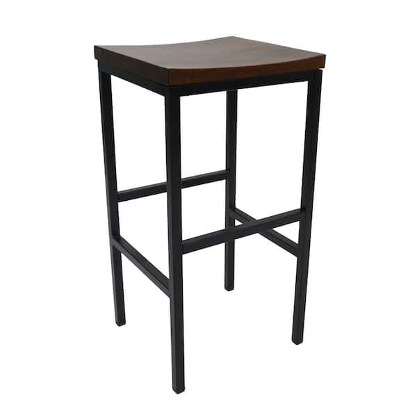Carolina Chair & Table Aileen 30 in. Black and Chestnut Bar Stool