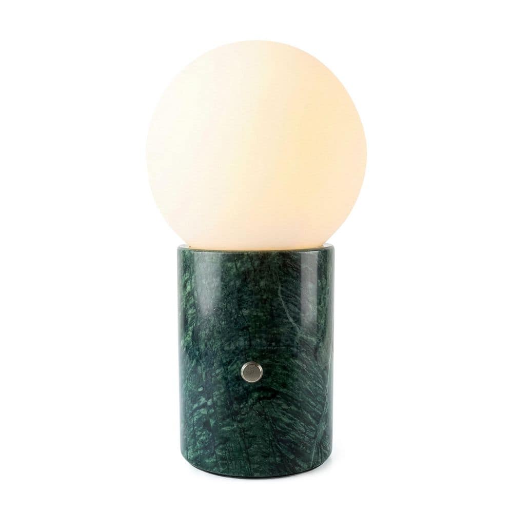 Kai 11 in. Glossy Green Marble Mid-Century Modern Integrated LED Bedside Table Lamp with Built-In 3-Way Dimmer price history on PriceWatchPro