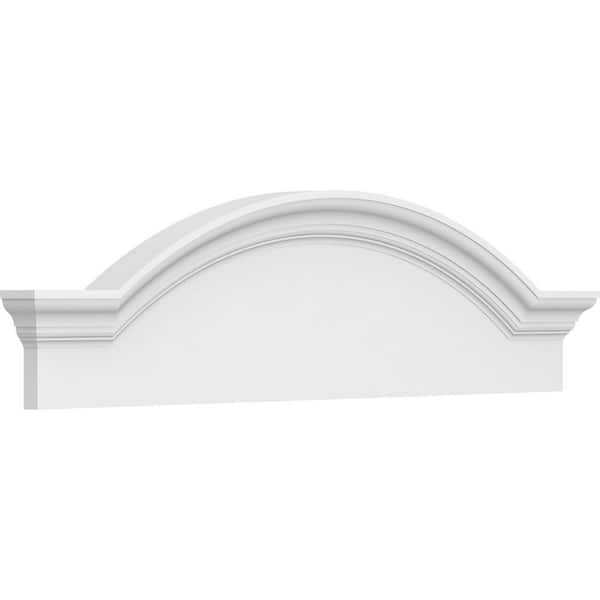 Ekena Millwork 2-1/2 in. x 40 in. x 11 in. Segment Arch with Flankers Smooth Architectural Grade PVC Pediment Moulding