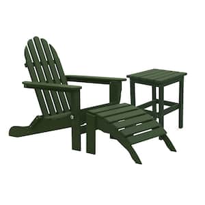 Icon Forest Green Recycled Folding Plastic Adirondack Chair (3-Piece)