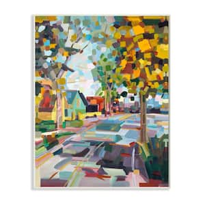 12.5 in. x 18.5 in. "Geometric New England Fall Scene" by Third and Wall Printed Wood Wall Art