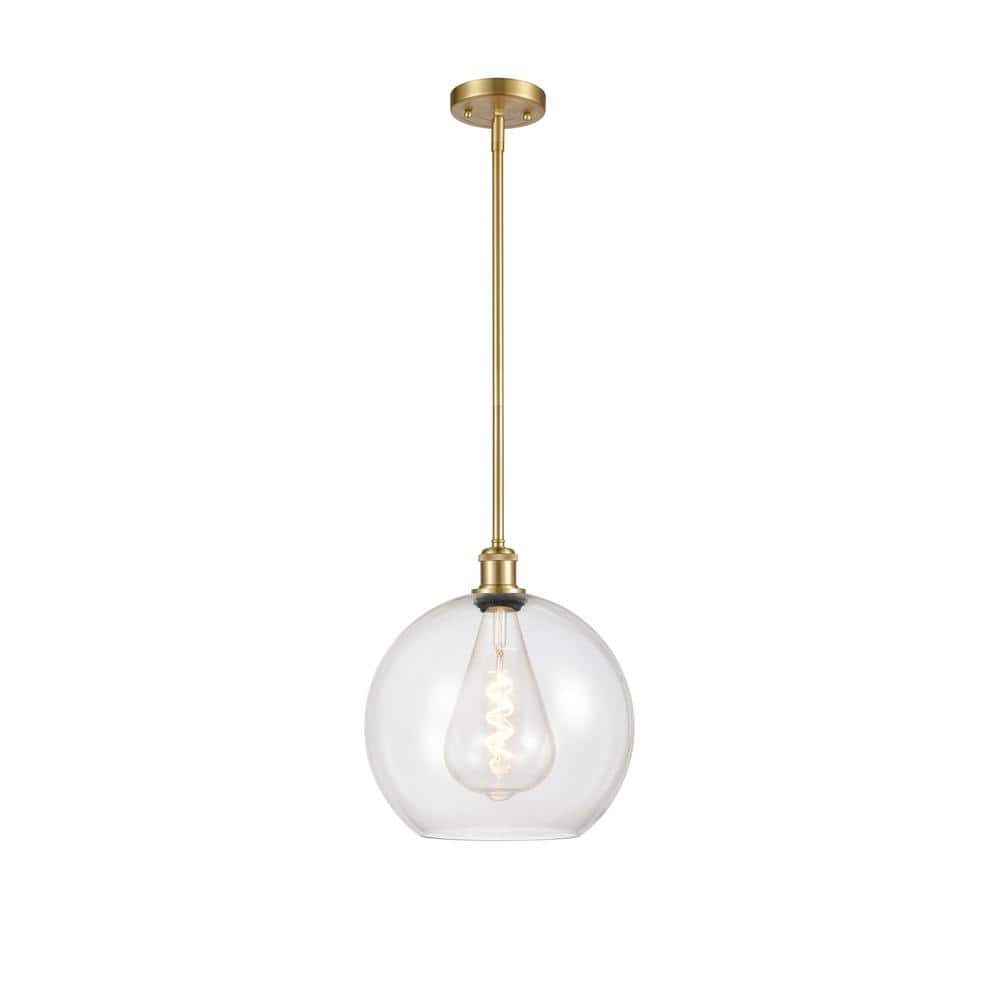 Athens Satin Gold Mini Pendant with Clear Glass Shade