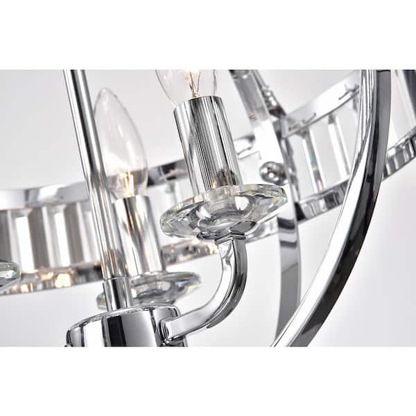 Edvivi Lexington Modern 3 Light Chrome Sphere Candlestick Chandelier With Crystals Belt Epq202ch Edvivi Lexington Modern 3 Light Chrome, 3 Light Chrome Sphere Chandelier With Crystals Belt