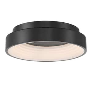 Conc 15 in. 1-Light Black LED Flush Mount
