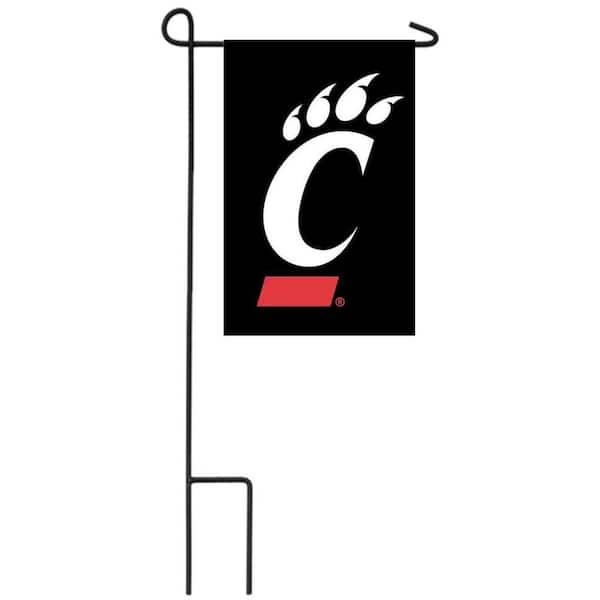 1 ft. x 1-1/2 ft. University of Cincinnati 2-Sided Garden Flag with 3-2/3 ft. Metal Flagpole