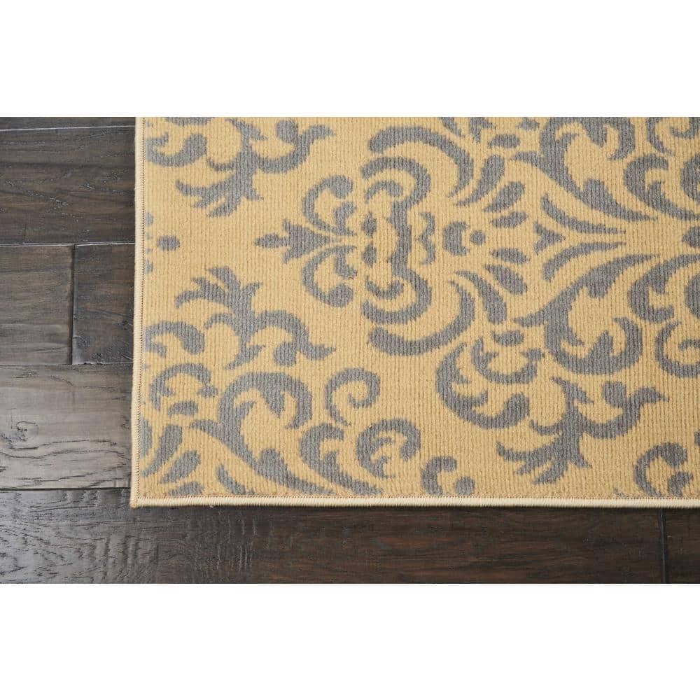 Reversible Cream Geometric 7'10" x 9'10" Synthetic Area Rug