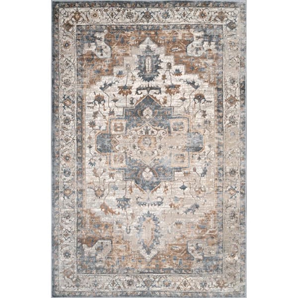 Sian Persian Vintage Medallion Beige 4 ft. x 6 ft. Area Rug