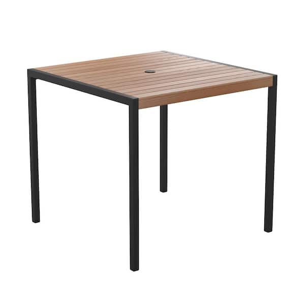 TAYLOR + LOGAN Black Square Steel Market Outdoor Dining Table