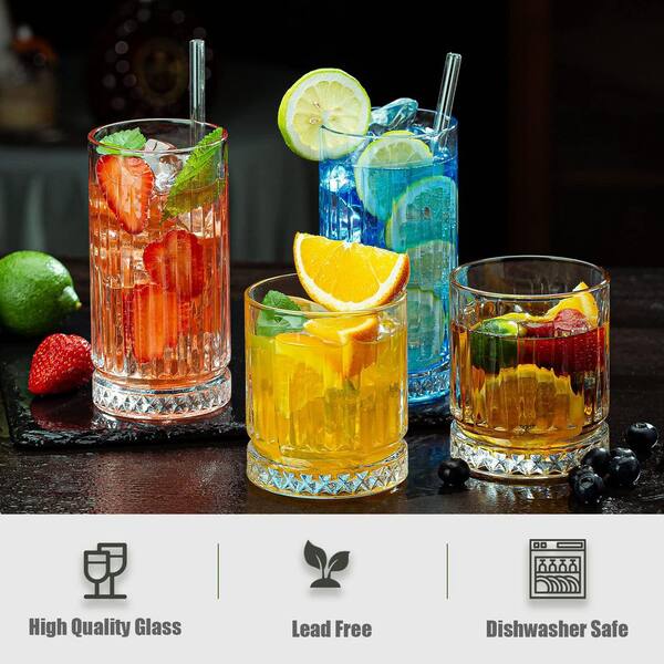 abbott collection optic bubble white wine glass blue JoyJolt | Hue Colored Stemless Wine Glasses