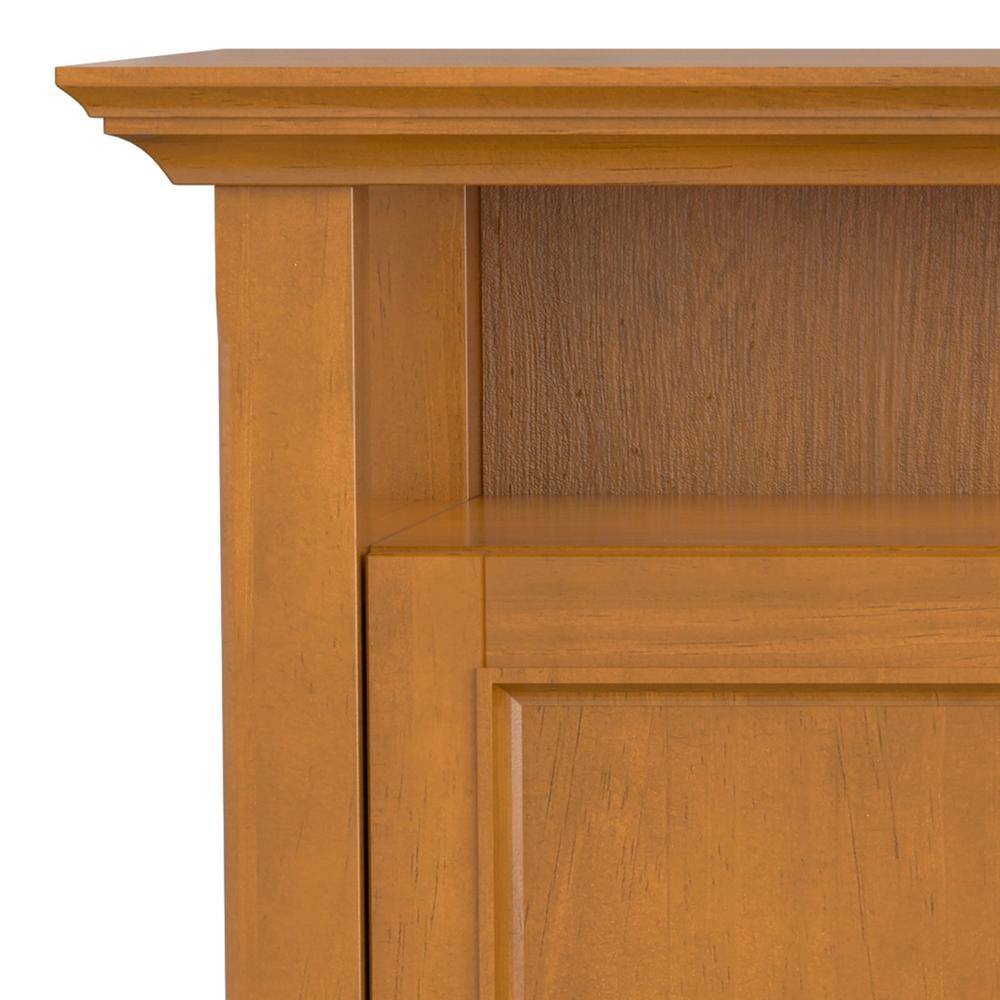 Light Golden Brown Solid Wood TV Media Stand with Cabinets