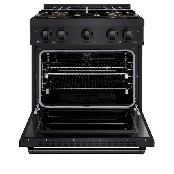 30 in. 4.2 cu. ft. Classic Dual Fuel Range with 4 Burner DuoPro Cooktop and Convection Oven in Black Stainless Steel
