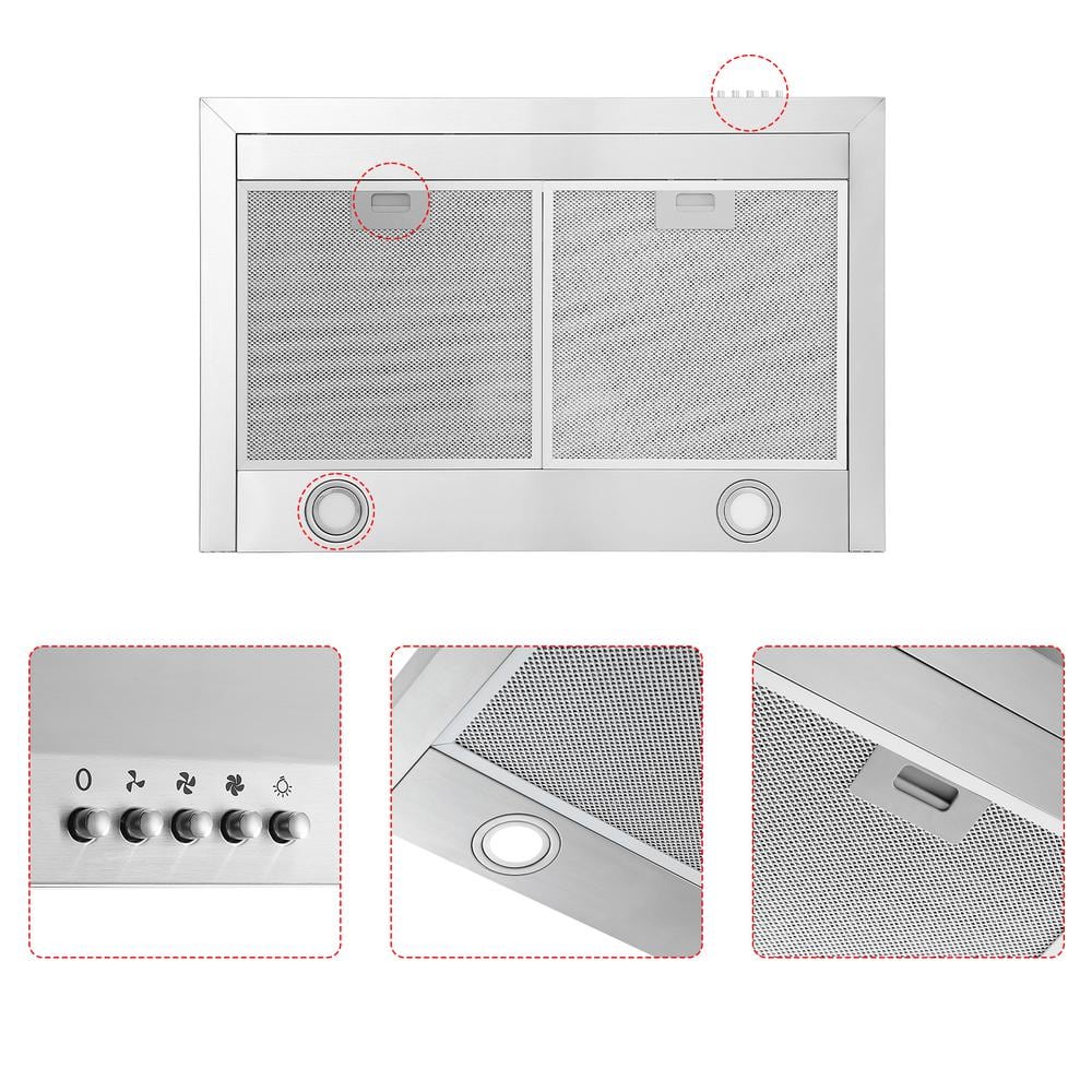 30-Inch Stainless Steel Wall Mounted Range Hood with LED Light