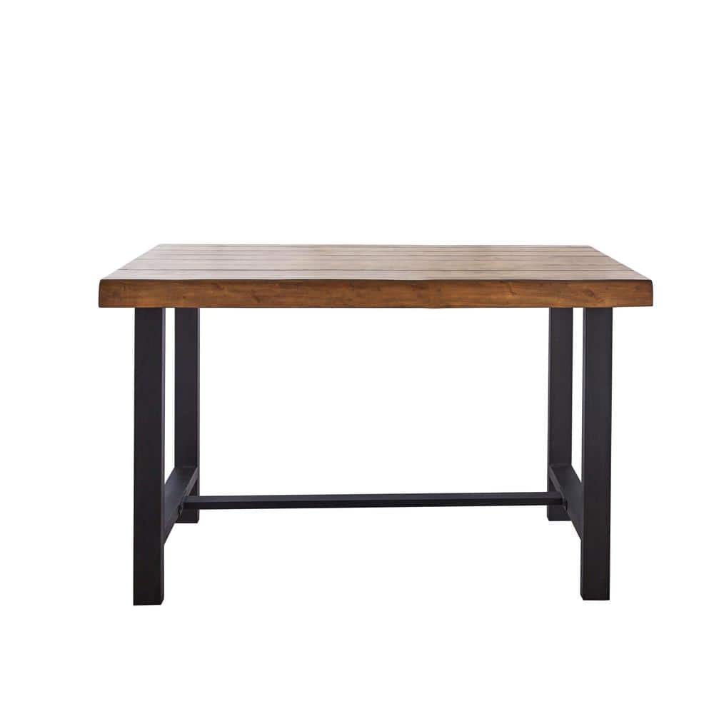 Landon Natural Honey Brown Counter Height Dining Set with Iron Base