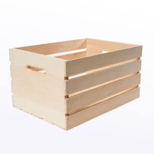 18 in. x 12.5 in. x 9.63 in. Large Wood Crate