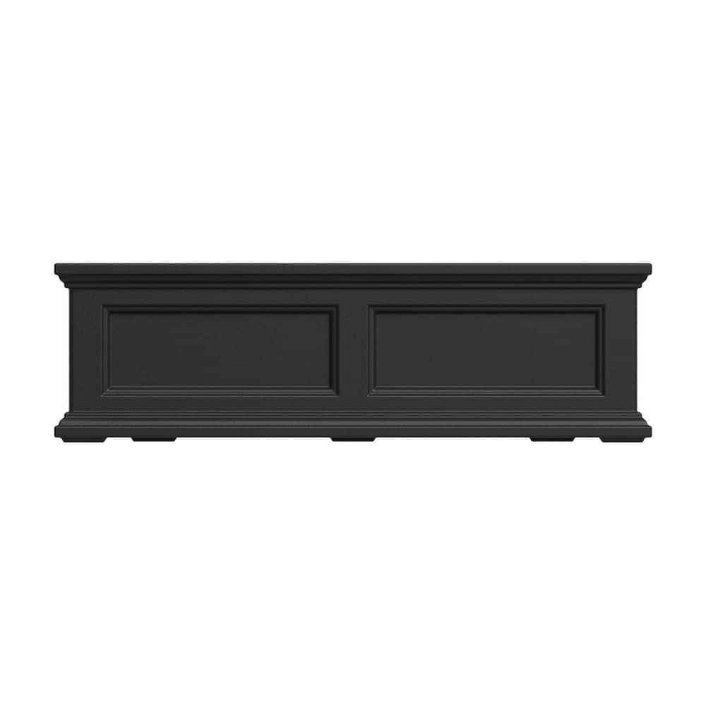 Fairfield 36" Black Polyethylene Self-Watering Window Box Planter