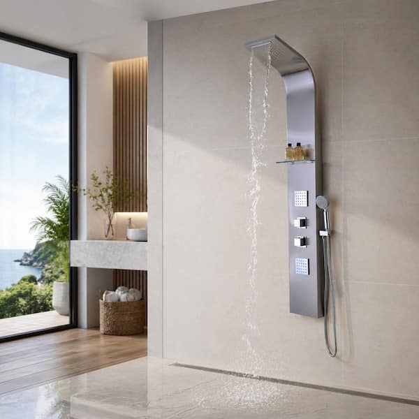 ANZZI Niagara 64 in. 2-Jetted Full Body Shower Panel with Heavy