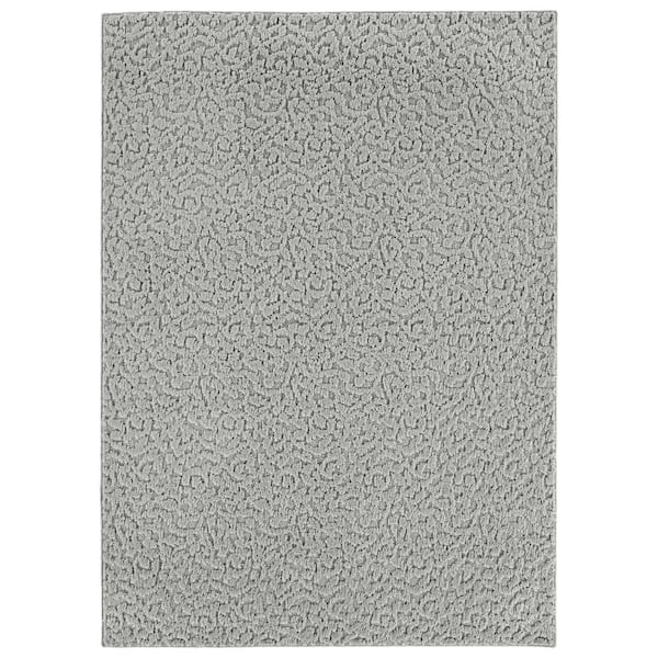 Garland Rug Ivy Silver 3 ft. x 5 ft. Casual Tufted Solid Color Floral Polypropylene Area Rug