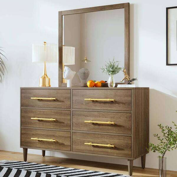 New Stylish Wooden Chest of Drawer + Mirror Frame Sideboard for