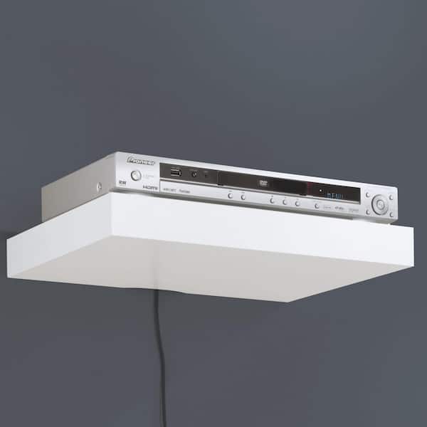 BIG BOY Media 17.5 in. x 11.8 in. x 2 in. White MDF Floating Decorative Wall Shelf with Brackets