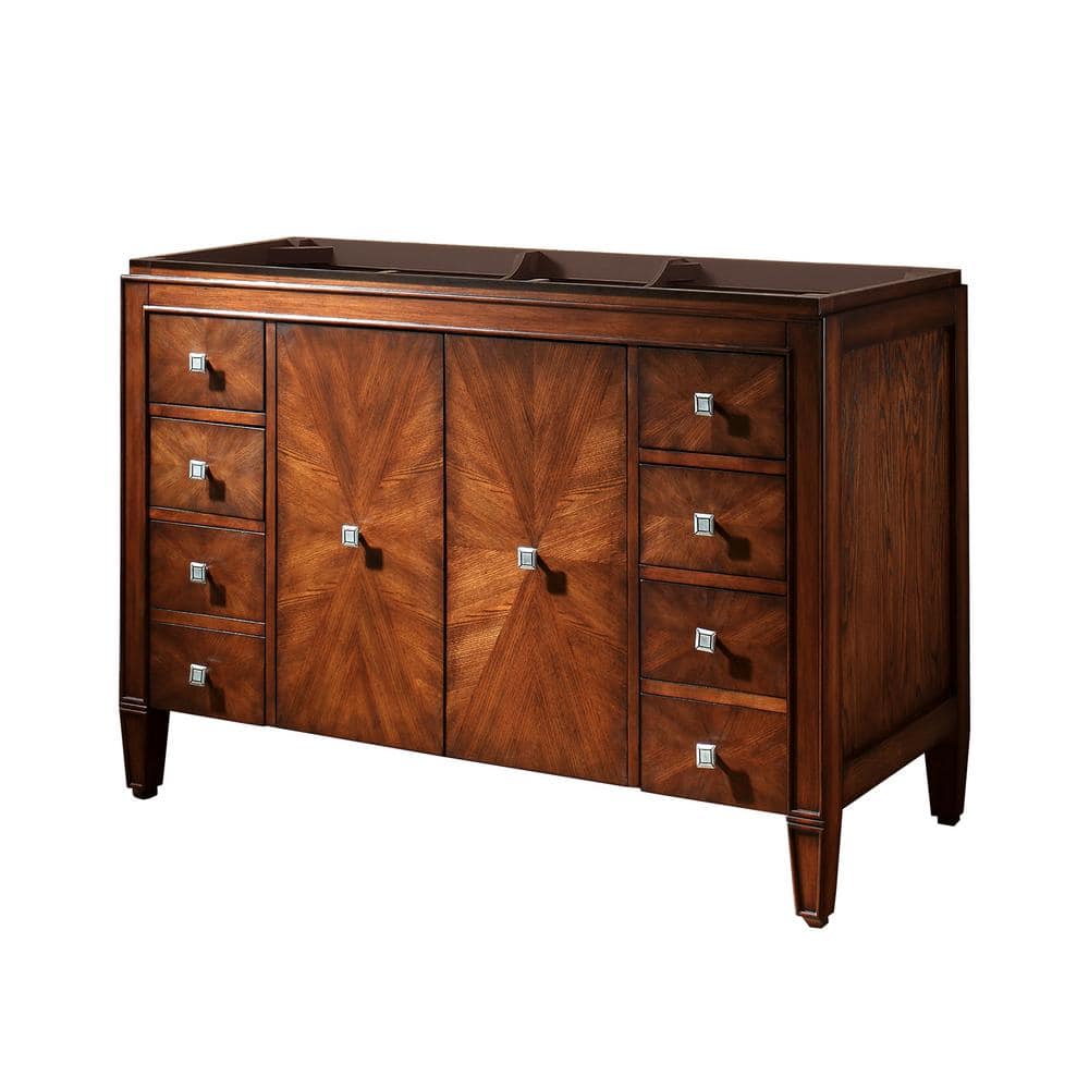 Brentwood 49" Walnut Solid Wood Freestanding Vanity Cabinet