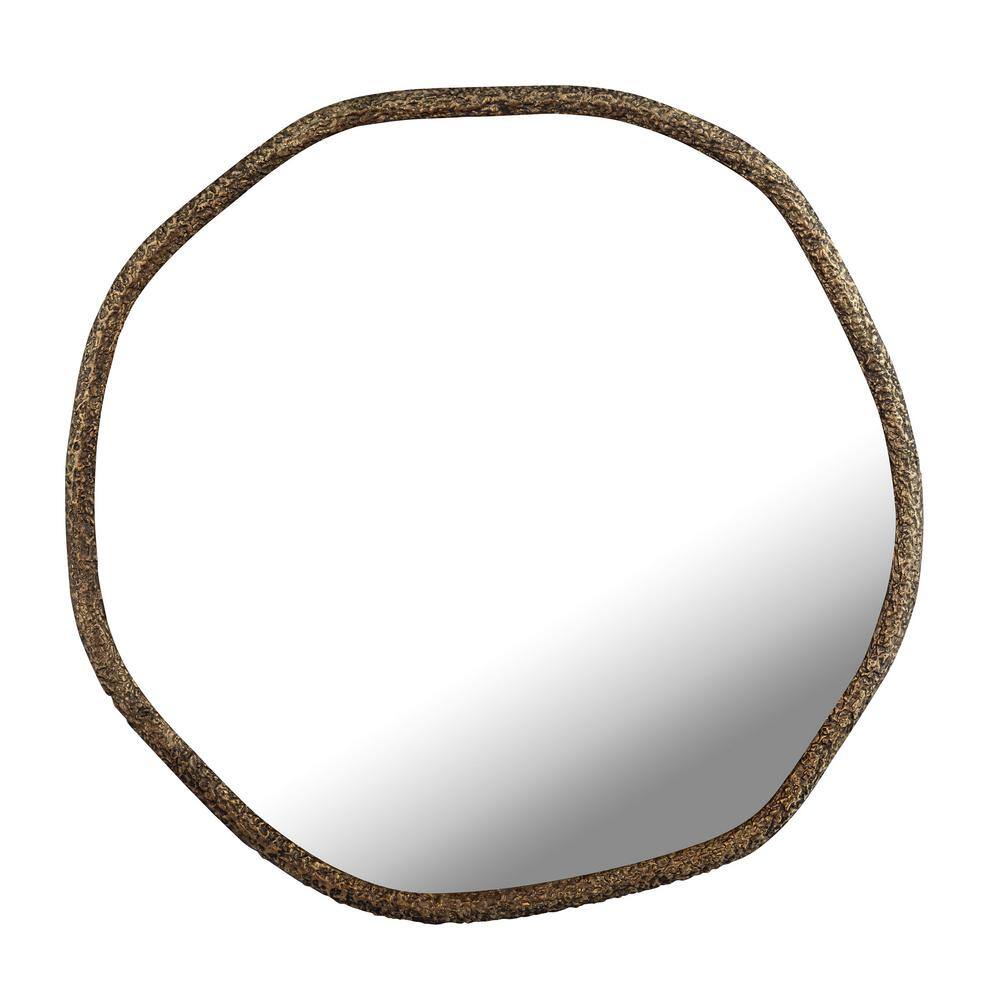 Beresford 38 in. W x 38 in. H Metal Aged Brass Wall Mirror