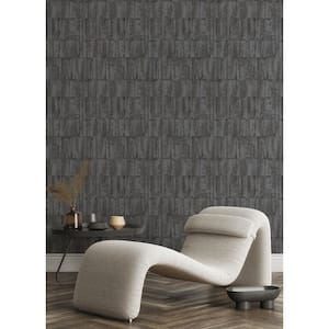 Buck Black Horizontal Paper Textured Non-Pasted Wallpaper Roll