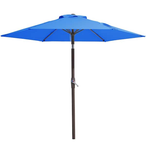 Unbranded 7.5 ft. Metal Market Tilt Patio Umbrella in Royal Blue with 6-Sturdy Ribs