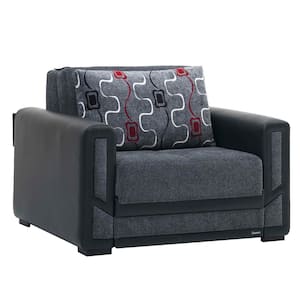 Excellence Convertible Grey Armchair with Storage