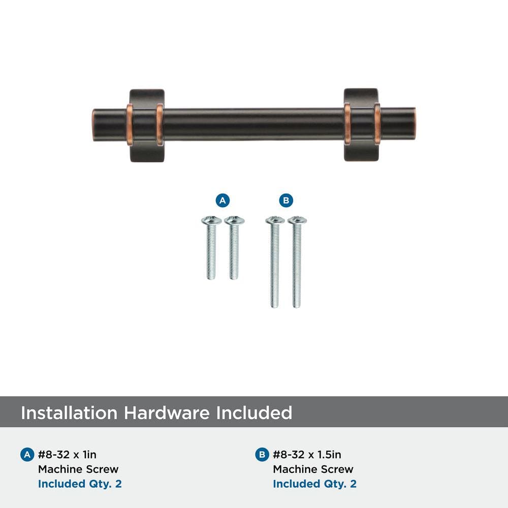 Oil Rubbed Bronze 4.5" Cabinet Bar Pull with Mounting Hardware