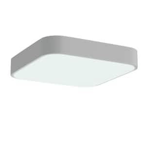 11.81 in. Square White Modern Integrated Selectable LED Flush Mount Lighting Fixture, Color Temperature Adjustable