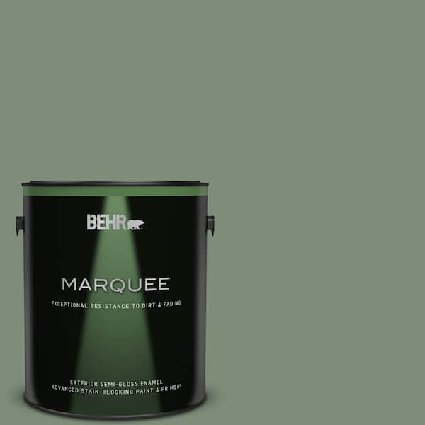 BEHR MARQUEE 1 gal. #450F-5 Amazon Moss Semi-Gloss Enamel Exterior Paint & Primer
