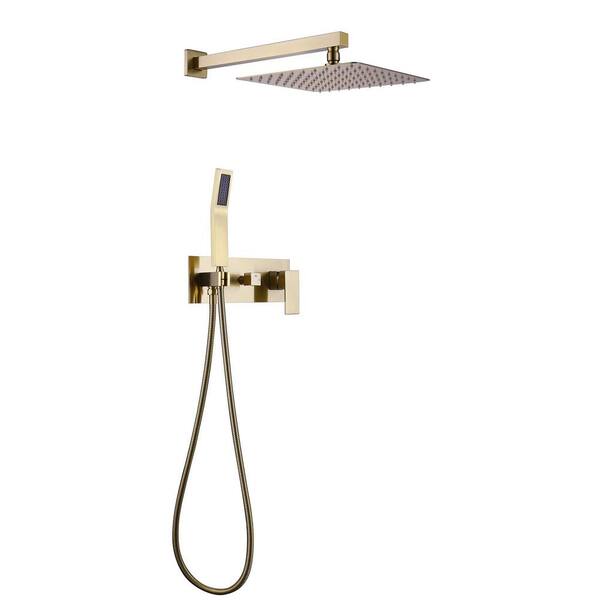 matrix decor 1-Spray Patterns with 10 in. Showerhead Wall Mounted Dual Shower  Heads with Balance Valve in Spot Resist Brushed Gold RCS85003BBG-BV - The Home  Depot