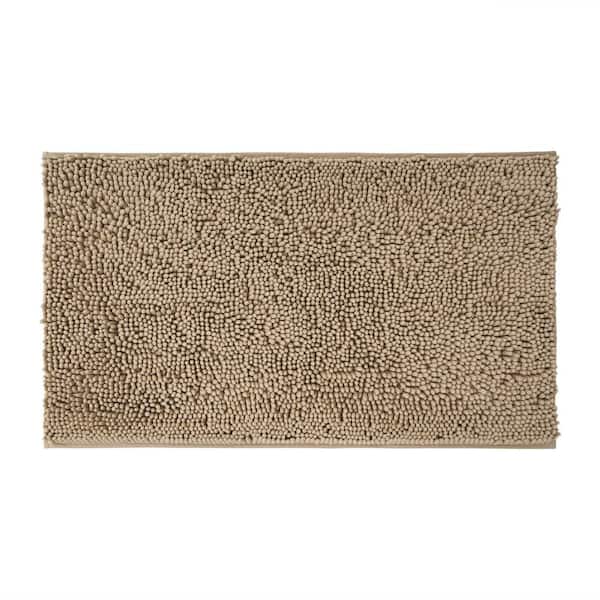 Resort Collection Plush Shag Chenille Linen 27 in. x 45 in. Bath Rug