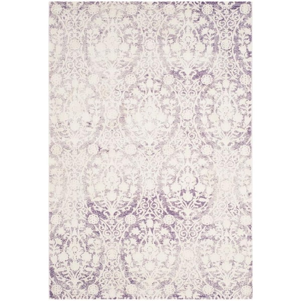 Passion Lavender/Ivory 4 ft. x 6 ft. Floral Area Rug