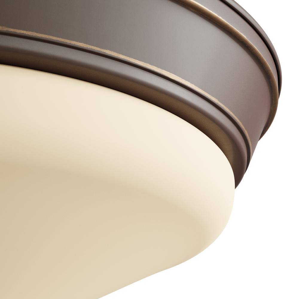 Antique Bronze 12.6" LED Flush Mount with Etched Glass