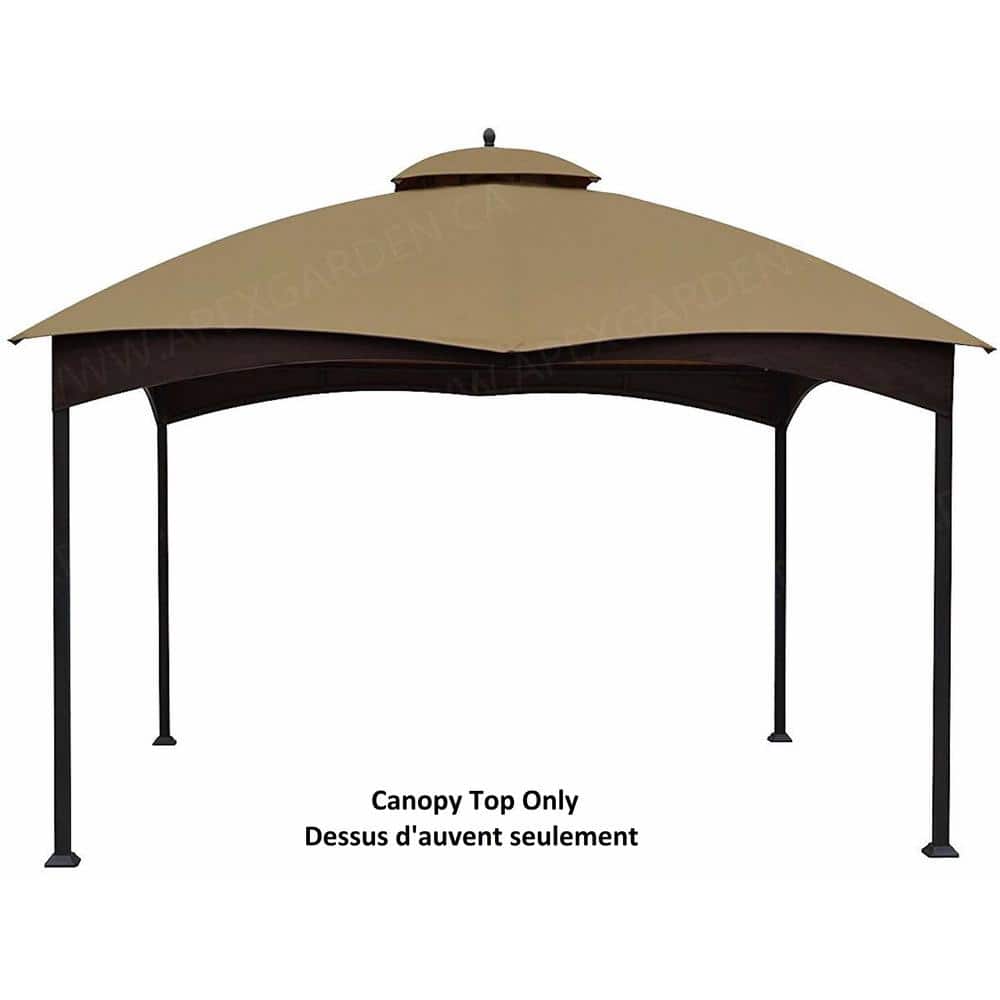 Tan and Brown Polyester Rectangular Gazebo Replacement Canopy