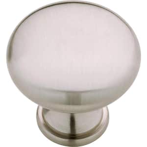 Classic Round 1-1/4 in. (32 mm) Satin Nickel Solid Cabinet Knob