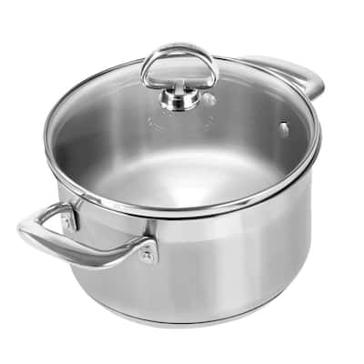 Induction 21 Steel 2 Qt. Soup Pot with Glass Lid in Stainless Steel