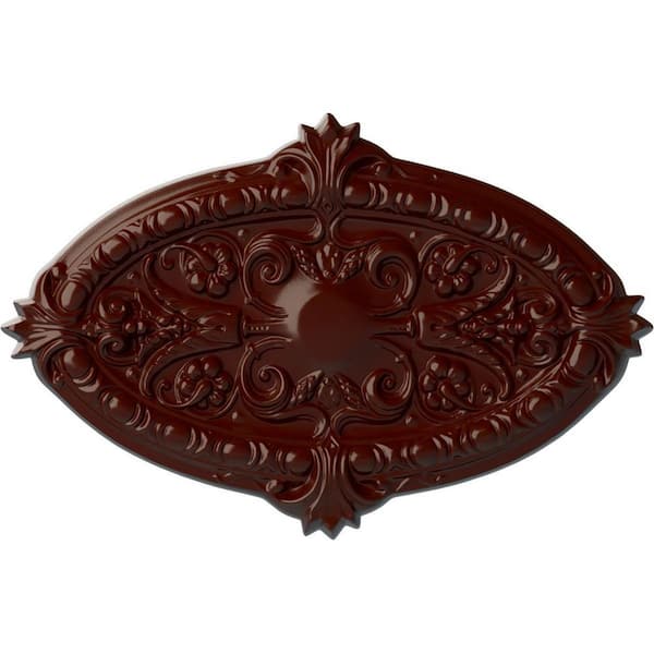 Ekena Millwork 1-3/4" x 26-3/8" x 17-1/4" Polyurethane Marcella Ceiling, Brushed Mahogany
