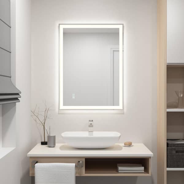 Artika Sofia 23 in. W x 31.5 in. H Rectangular Defog 3 CCT Frameless Integrated LED Wall Bathroom Vanity Mirror WMIRH SOCH 2432