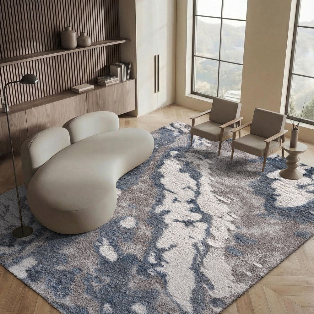 Horizon 11 ft. x 15 ft. Gray/Blue Abstract Area Rug price history on PriceWatchPro