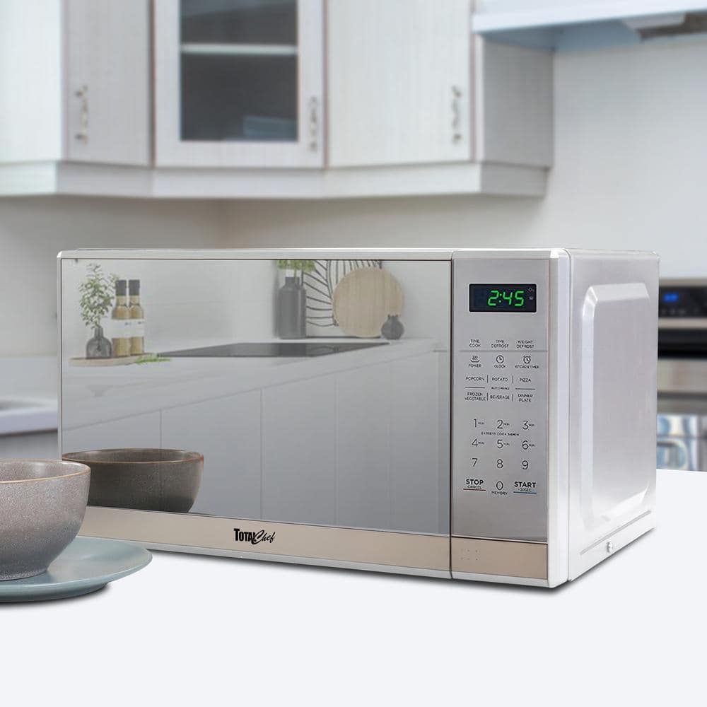 Compact Black and Silver Stainless Steel Microwave Oven for RV