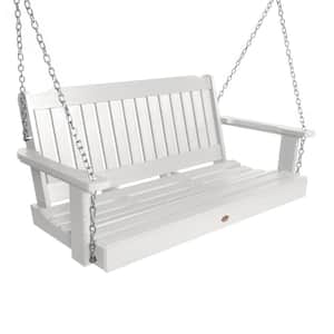 Lehigh 48 in. 2-Person White Recycled Plastic Porch Swing