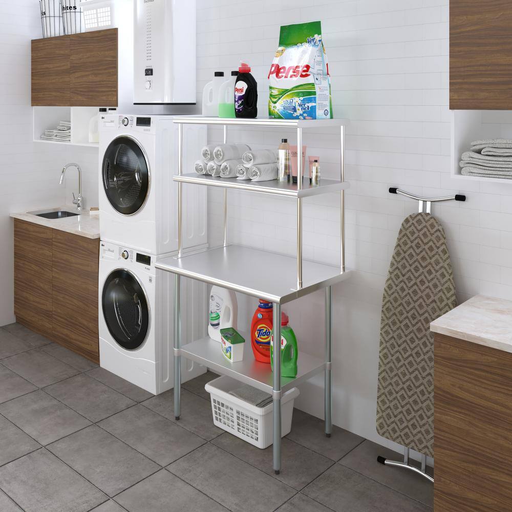 36" Stainless Steel Double-Tier Kitchen Overshelf
