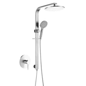 2-Spray Patterns with 1.8 GPM 10 in. Wall Mount Dual Shower Head in Chrome (Valve Included)