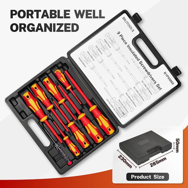 Lukyamzn Insulated Screwdriver Set Magnetic Tips Ergonomic Handle