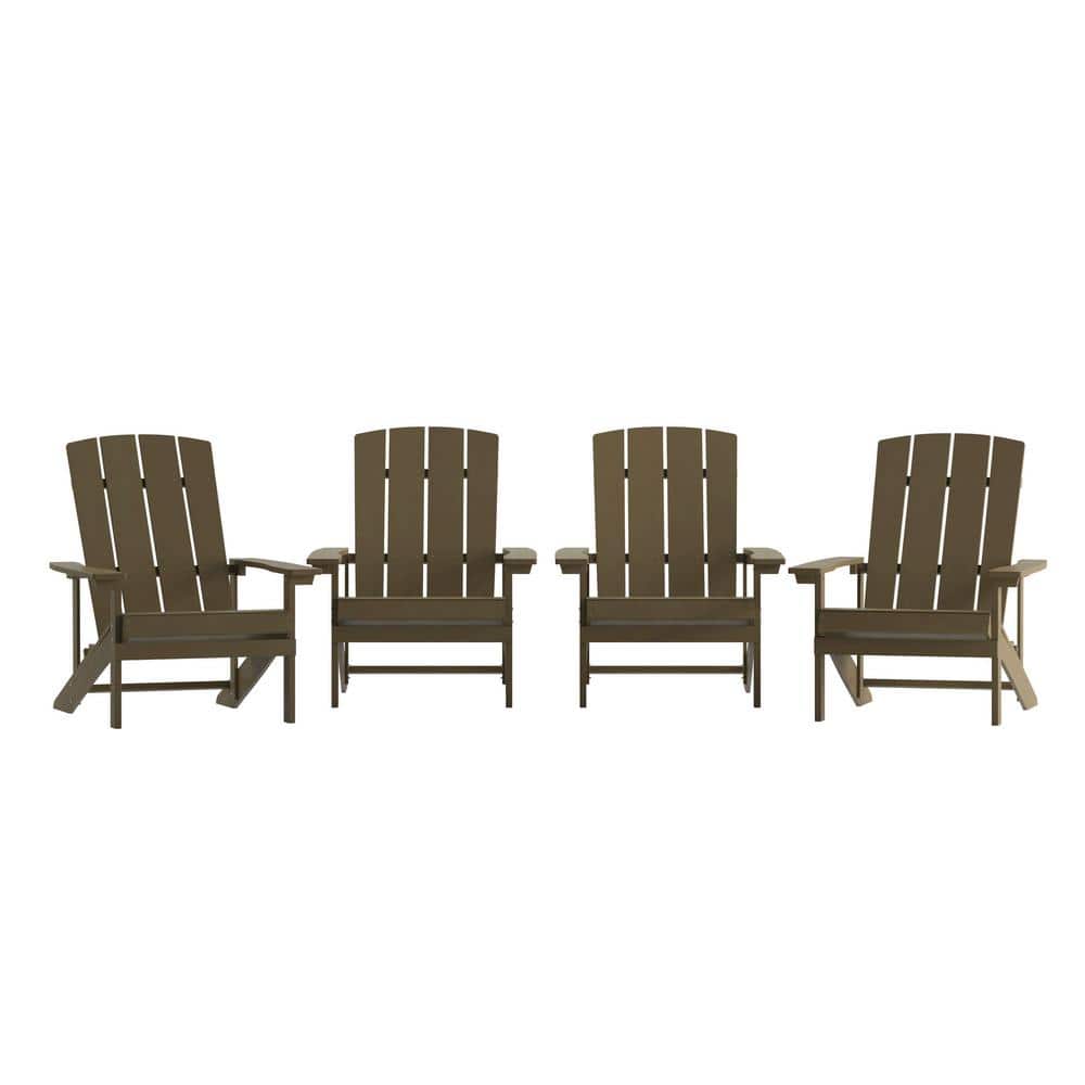 TAYLOR + LOGAN Brown Resin Outdoor Lounge Chair in Brown (Set of 4) AD ...