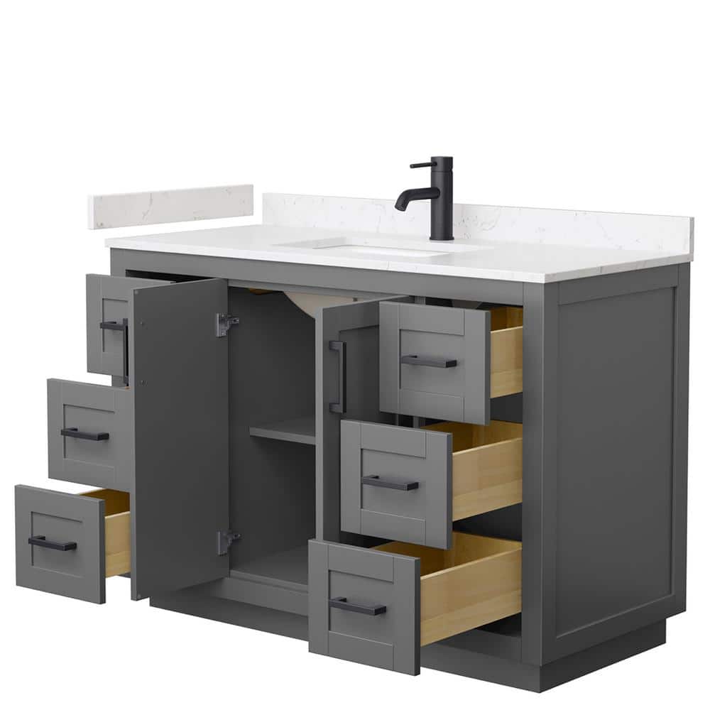 Miranda 48" Dark Gray Freestanding Single Vanity with Marble Top