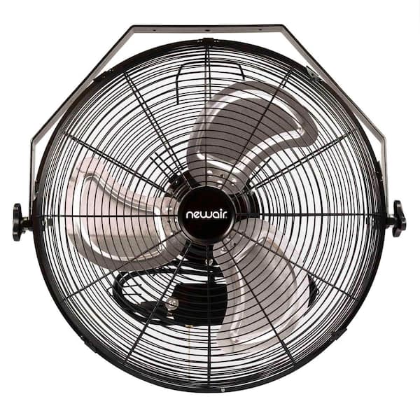 NewAir 18 in. High Velocity Wall Mounted Fan with 3 Fan Speeds, Sealed Motor Housing and Ball Bearing Motor - Black