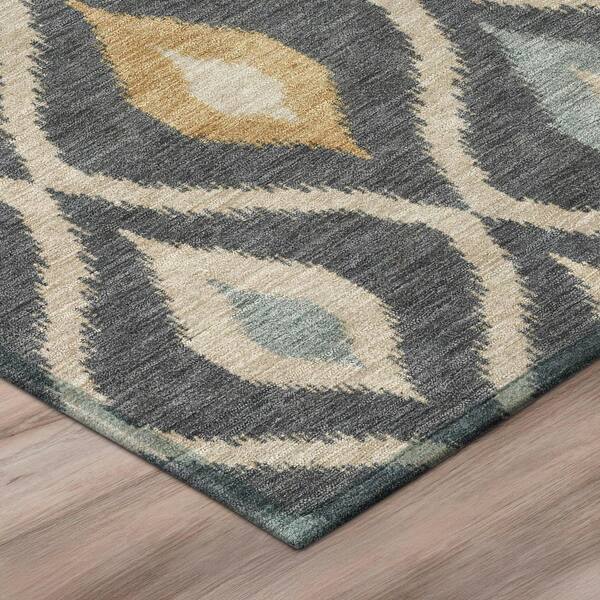 Chantille Machine Washable Indoor/Outdoor Abstract ACN3121 Charcoal 5 ft. x 7 ft. 6 in. Area Rug